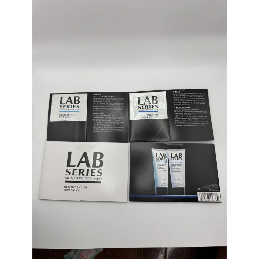 Lot of (3) Lab Series Skincare for Men: Face Wash & Daily Lotion SPF 15 Samples